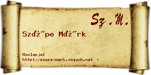 Szépe Márk névjegykártya