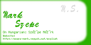 mark szepe business card